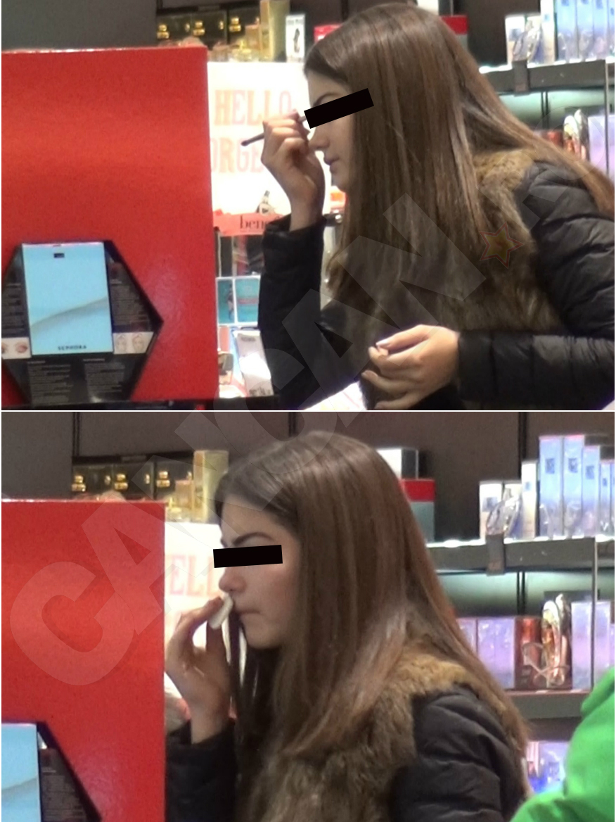 Adolescenta a mers în mall şi s-a machiat un sfert de oră