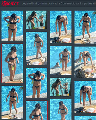 Nadia Comaneci e numai pachete de muschi la 50 de ani! Uite ce infricosator arata in costum de baie: are brate de culturista, dar celulita pe picioare