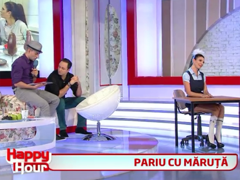 Andreea Tonciu s-a deşteptat peste noapte! A câştigat pariul cu Măruţă! Vezi la ce chinuri l-a supus pe prezentatorul TV