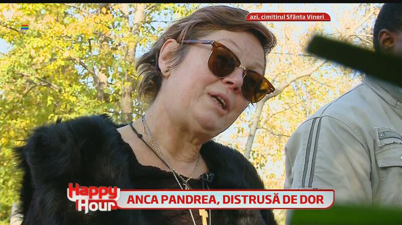 Anca Pandrea la mormantul Iurie Darie