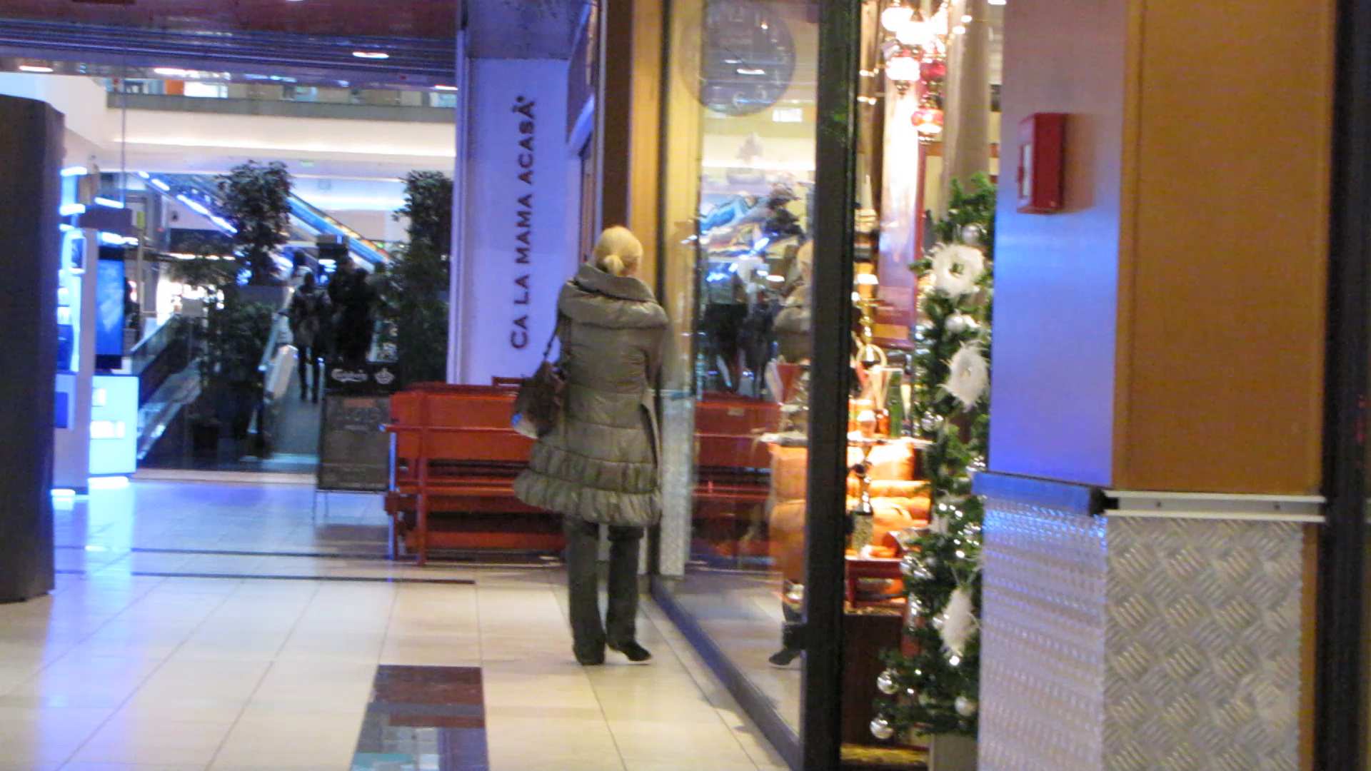 Vedeta a intrat intr-un magazin de decoratiuni interioare, s-a uitat si in vitrina, dar s-a aratat mult mai preocupata de telefon