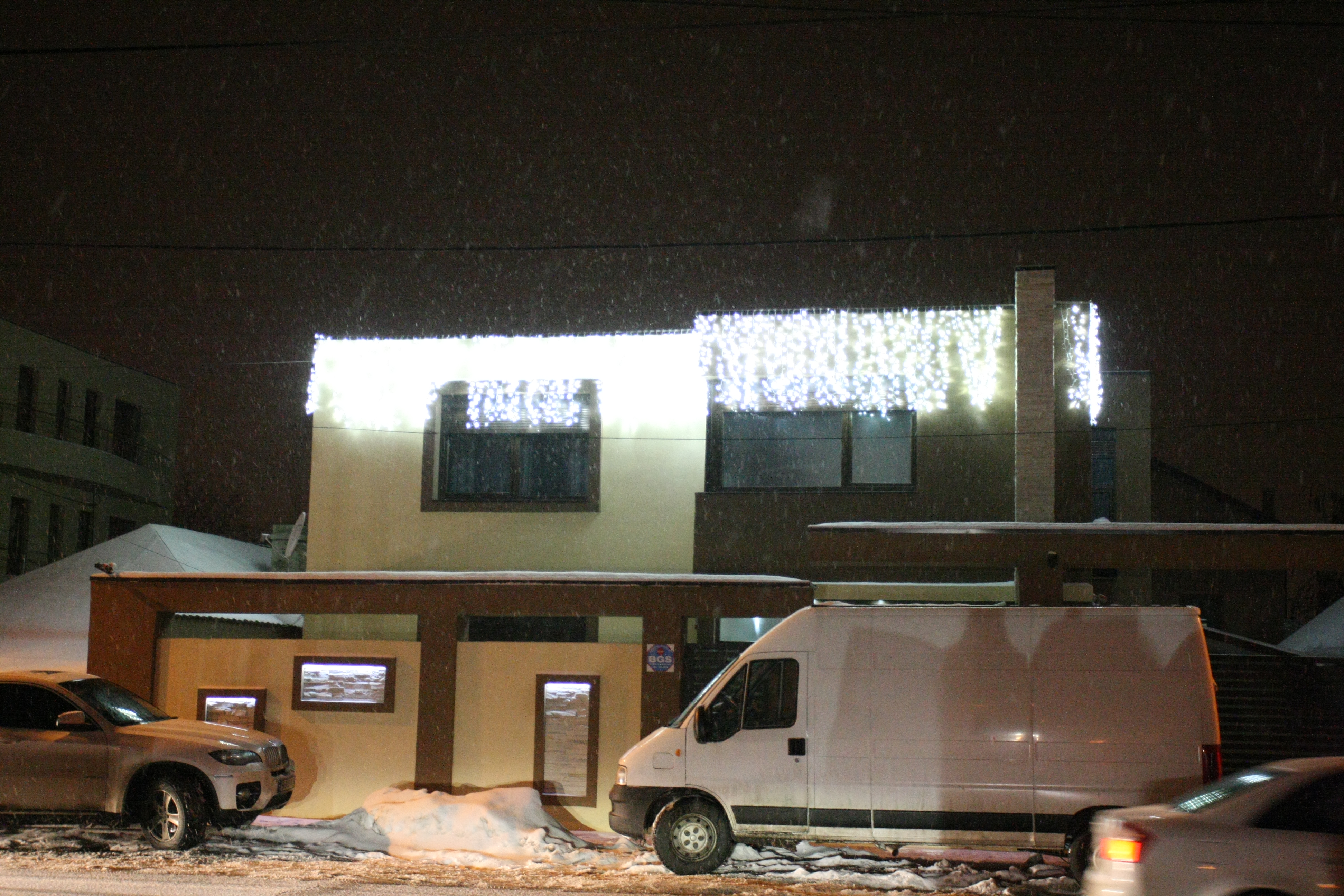 De sarbatori, artistul si-a impodobit vila din Pipera si pe exterior