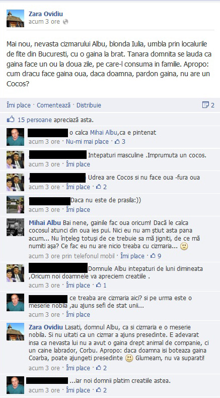 Asa arata discutia purtata de Mihai Albu pe Facebook