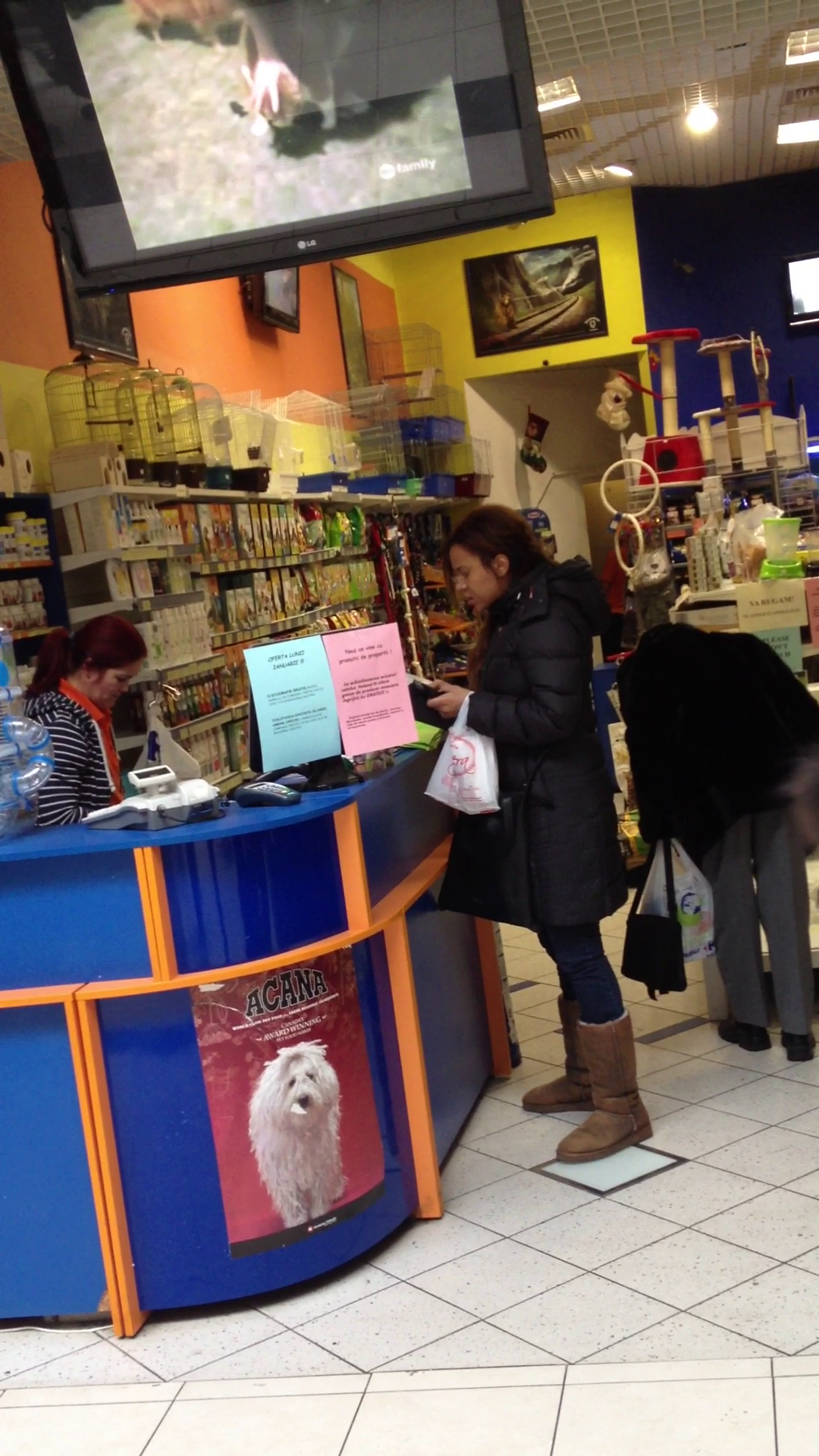 Cantareata se opreste intr-un petshop pentru a-i cumpara mancare lui Google