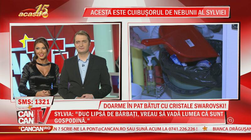 Imagini de senzaţie din noul apartament al Sylviei! Doarme în pat bătut cu cristale Swarovski, dar stă cu păianjenii morţi pe pere