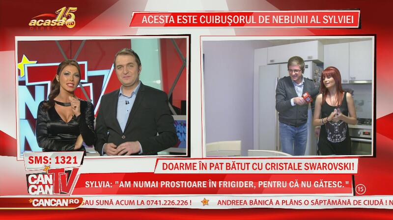 Imagini de senzaţie din noul apartament al Sylviei! Doarme în pat bătut cu cristale Swarovski, dar stă cu păianjenii morţi pe pere