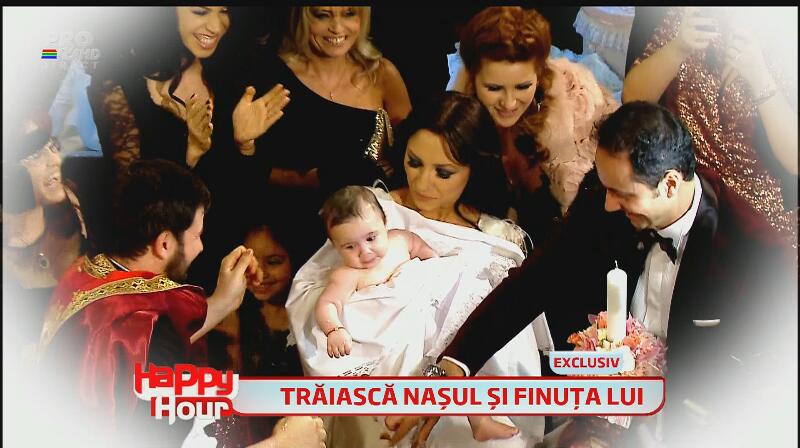 Imagini în premieră de la botezul fiicei lui Pepe! Vezi cum s-a comportat micuţa în biserică şi cum au creştinat-o naşii!
