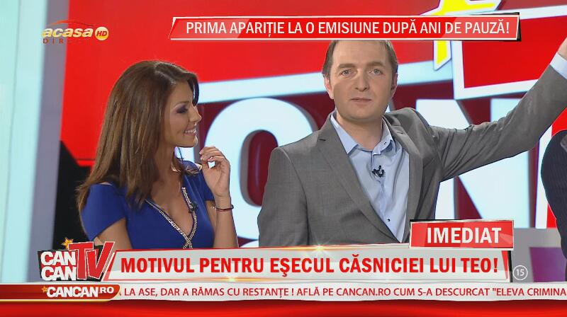 Teo Trandafir, prima apariţie televizată după divorţ, în direct, la CANCAN TV! A dat nas în nas cu De Niro!