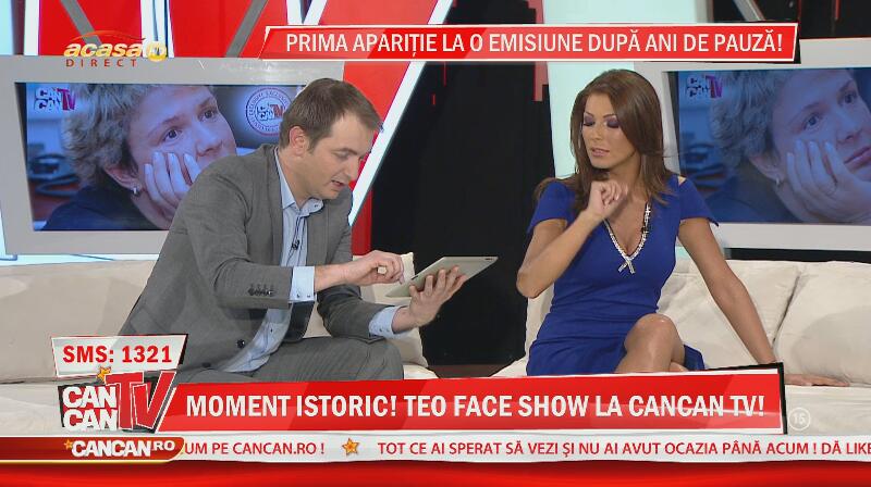 S-a râs în hohote la CANCAN TV! Teo Trandafir, cu ochii în lacrimi după ce a văzut imagini de colecţie din cariera ei!