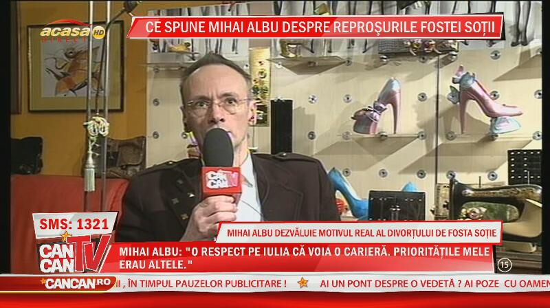 Mihai Albu nu regretă despărţirea de Iulia: