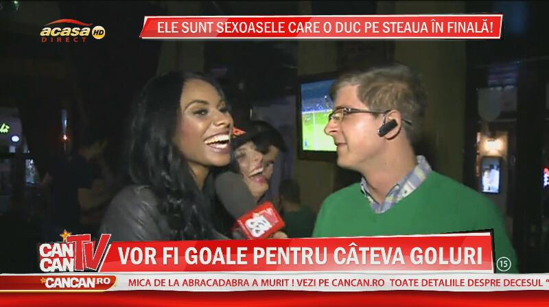 Cele mai mari suporteriţe ale Stelei! Tonciu, Laurette şi Buruiana ţipă pentru echipa României! Uite-le cum îi susţin pe băieţi!