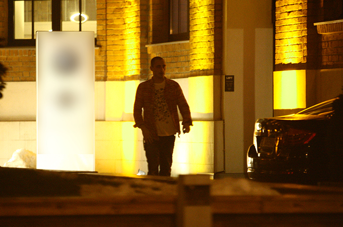 Vladimir Draghia la iesirea din local