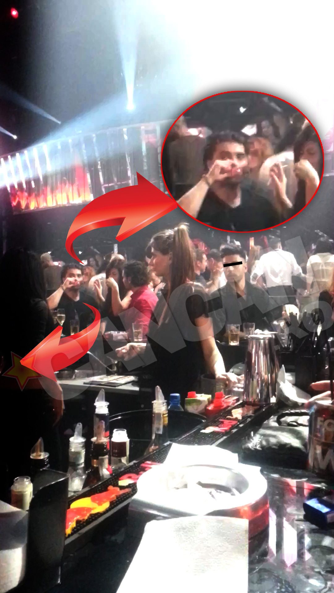 Pepe nu si-a putut lua ochii de la bruneta nici macar cand a dat peste cap un shot