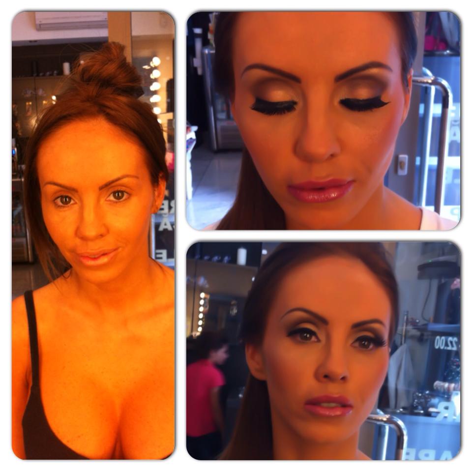 Brasoveanca a avut curaj posteze pe internet un colaj de fotografii care arata clar diferenat dintre chipul ei machiat si nemachiat