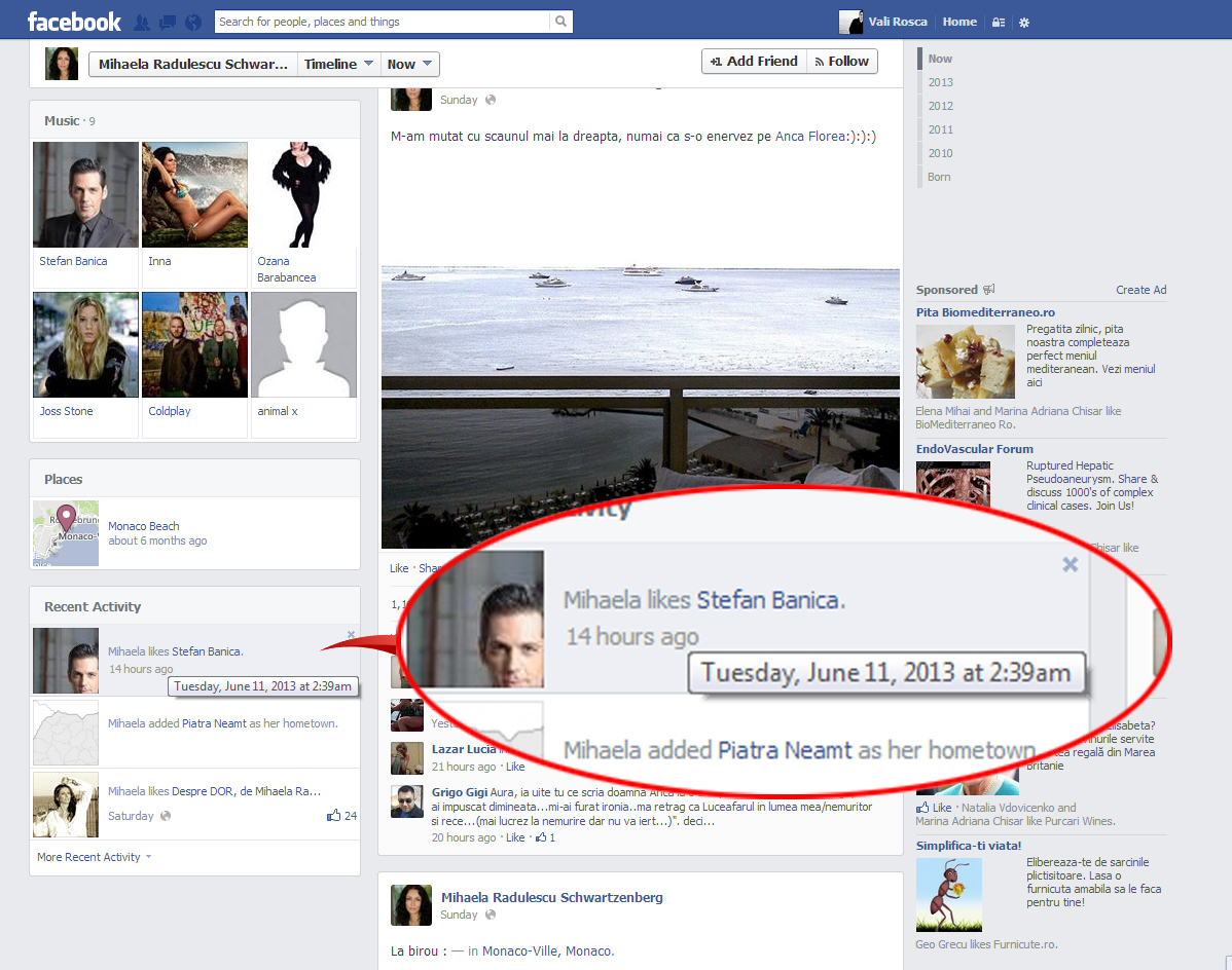Desi are contul de Facebook din 2010, abia acum, dupa divortul lui Banica de Marin, Mihaela i-a dat 