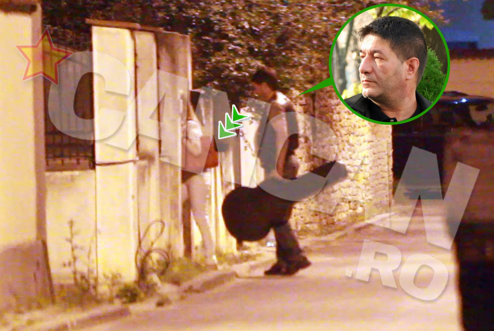 In timp ce blonda intra in curtea casei umoristului, Radu Pietreanu, aflat un pas in spatele ei, ii privea admirativ posteriorul