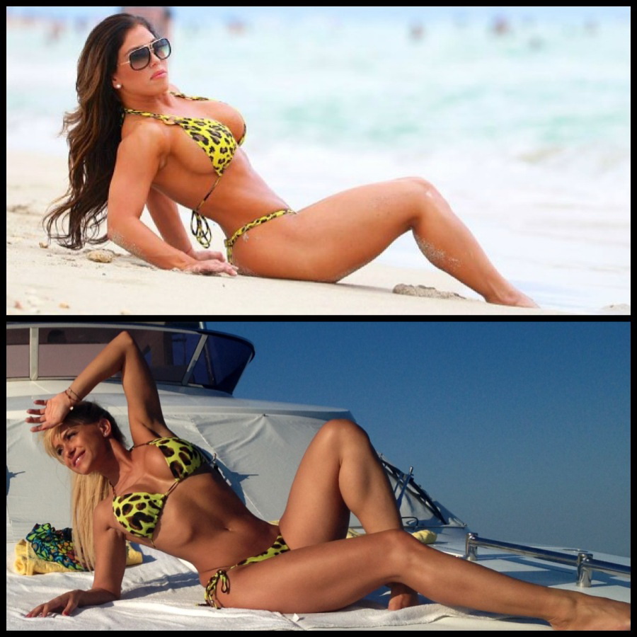 Anda Adam si Courtney Kardasian poarta acelasi model de costum de baie