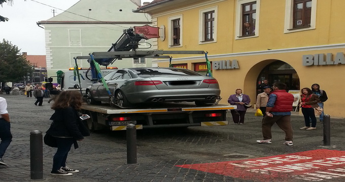 Masina lui Dorian Popa a fost ridicata de pe strazile Sibiului