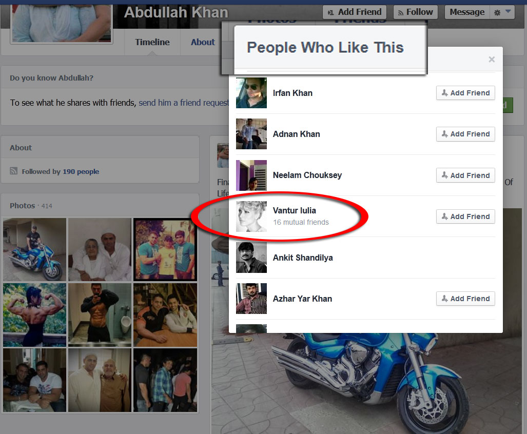 Iulia i-a dat un LIKE lui Abdullah, care abia si-a achizitionat o motocicleta