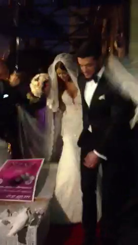 Bianca si Victor, la iesirea din biserica