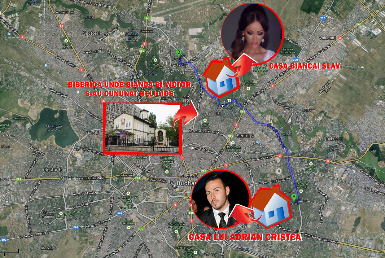 Traseul de peste 12 kilometri pe care l-a facut Cristea din Titan, in Aviatiei