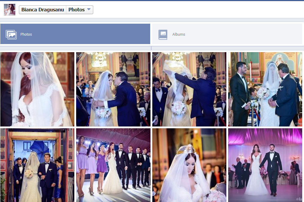 Printre pozele cu Cristea, Bianca are şi imagini cu ea mireasa