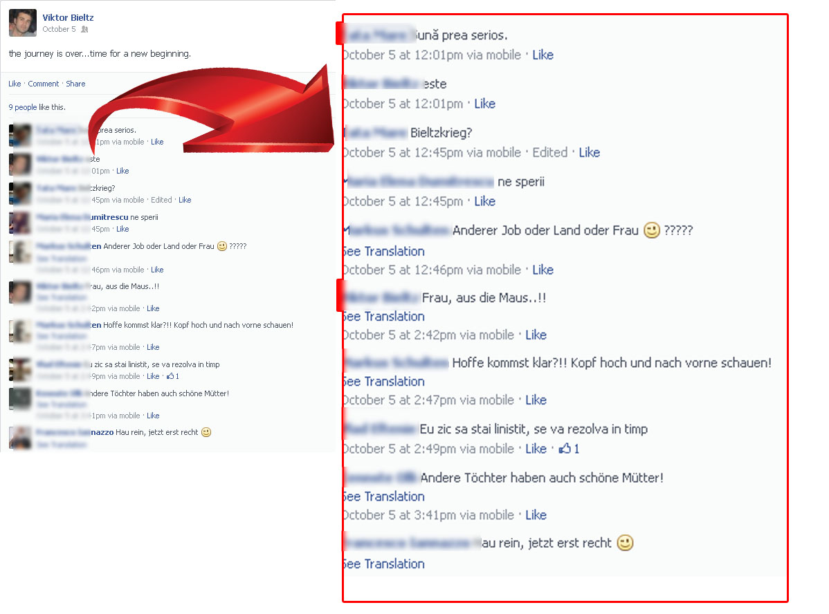 Viktor a anuntat pe facebook despartirea de Alina Puscas