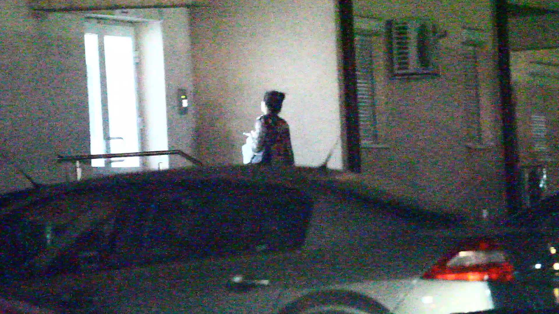 Elena intra prima in scara blocului