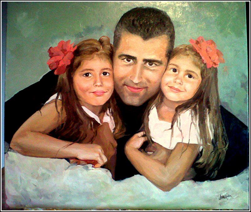 Maria i-a pictat si pe Remus Truica si fetele sale, cu ceva timp inainte de a realiza tabloul lui Bijou
