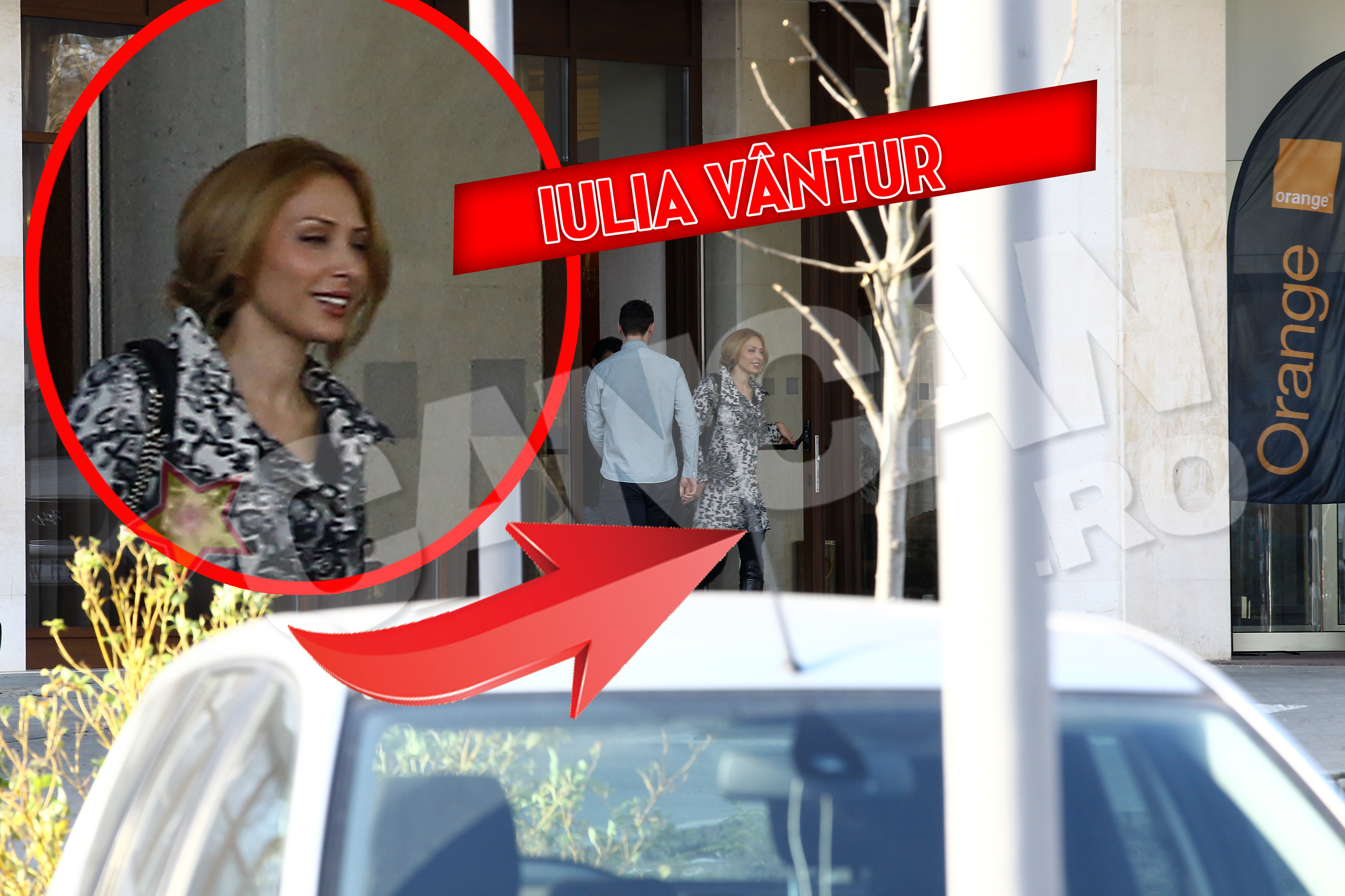 Dupa o ora si jumatate, Iulia Vantur pleaca din acelasi hotel, insotita de amicul lui Khan