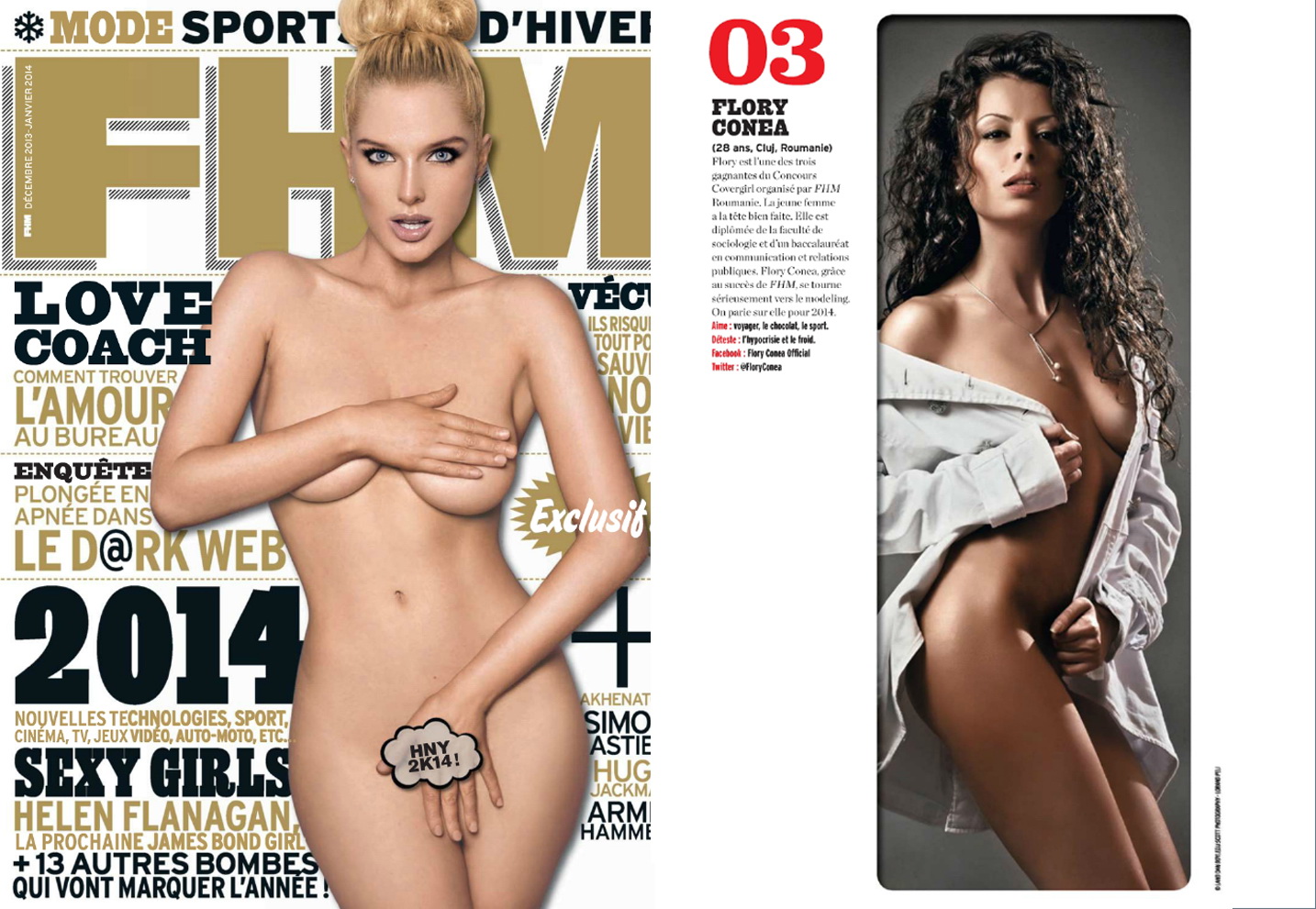 De curand tanara a pozat in paginile unei reviste pentru barbati, tocmai editia din Franta
