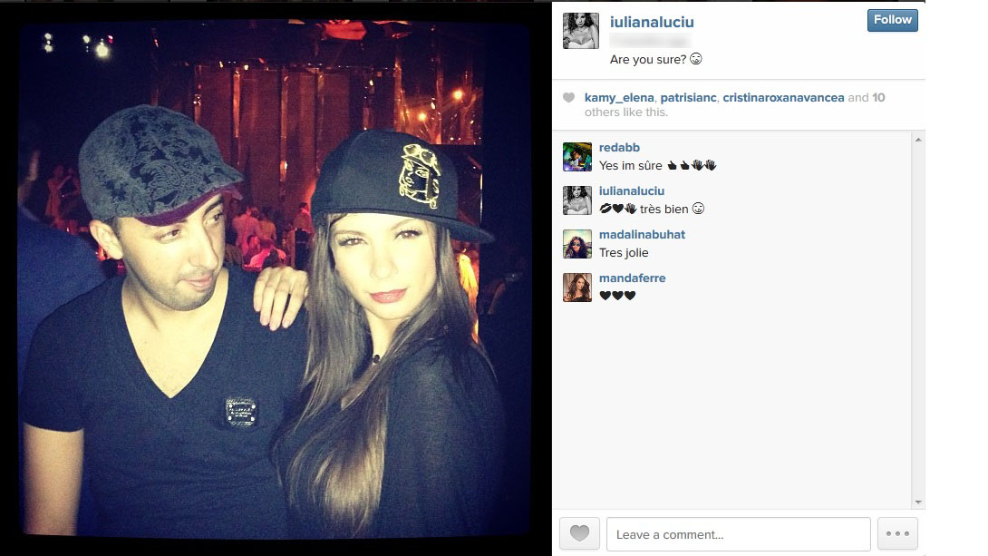 DJ Redabb a postat mai multe fotografii cu Iuliana pe o retea de socializare