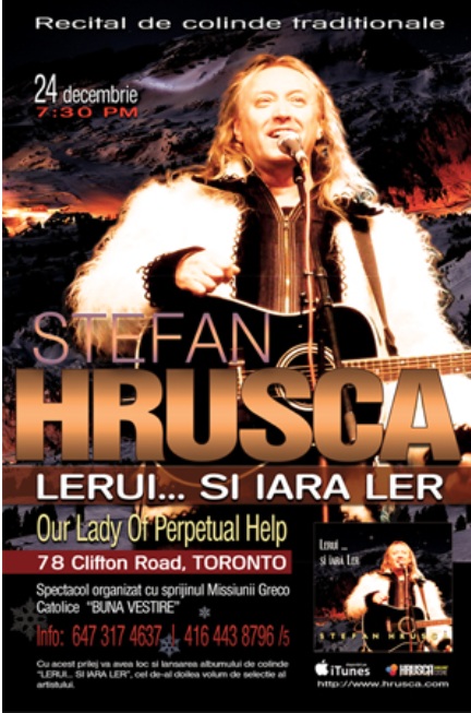 Stefan Hrusca va canta in Statele Unite, de Sarbatori