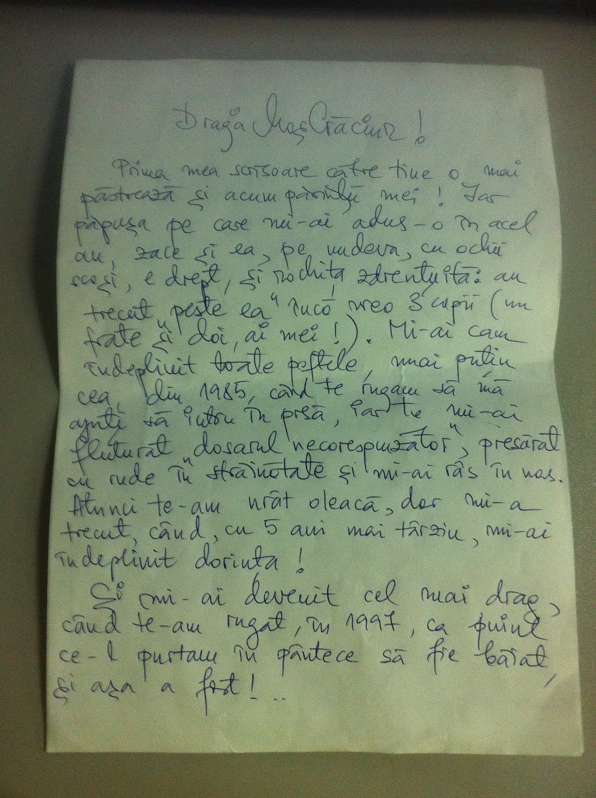 Marina i-a scris din nou lui Mos Craciun