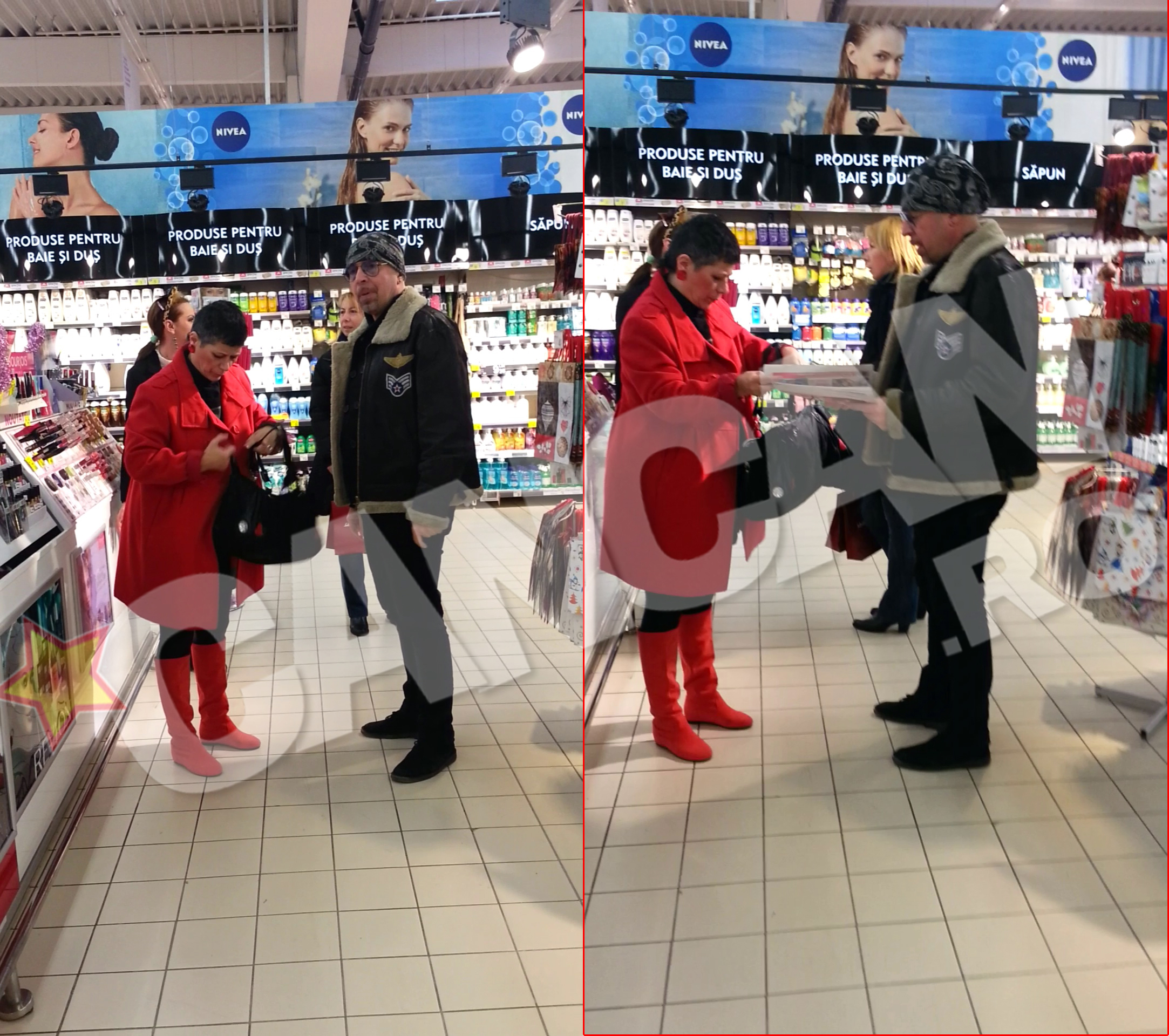 Zambitoare, sotia i-a dat ziarele si si-a continuat cumparaturile, in vreme ce el s-a dus la o cafea