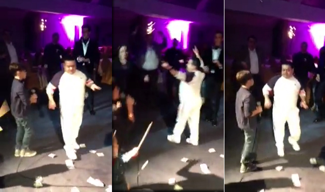 Adrian Minune si-a incurajat fiul de pe ring