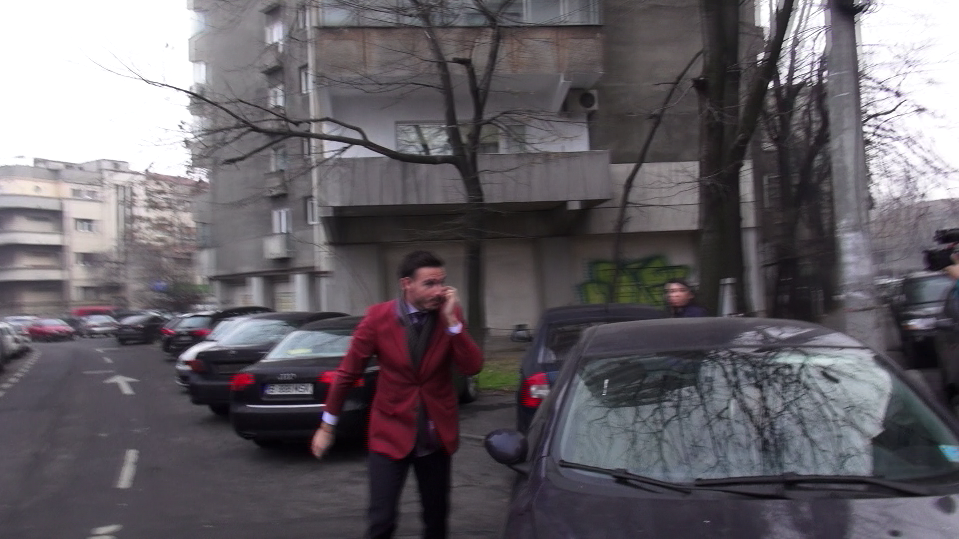 Imbracat la patru ace, Cristea a fost vesel tot timpul, fara sa para preocupat de situatia creata