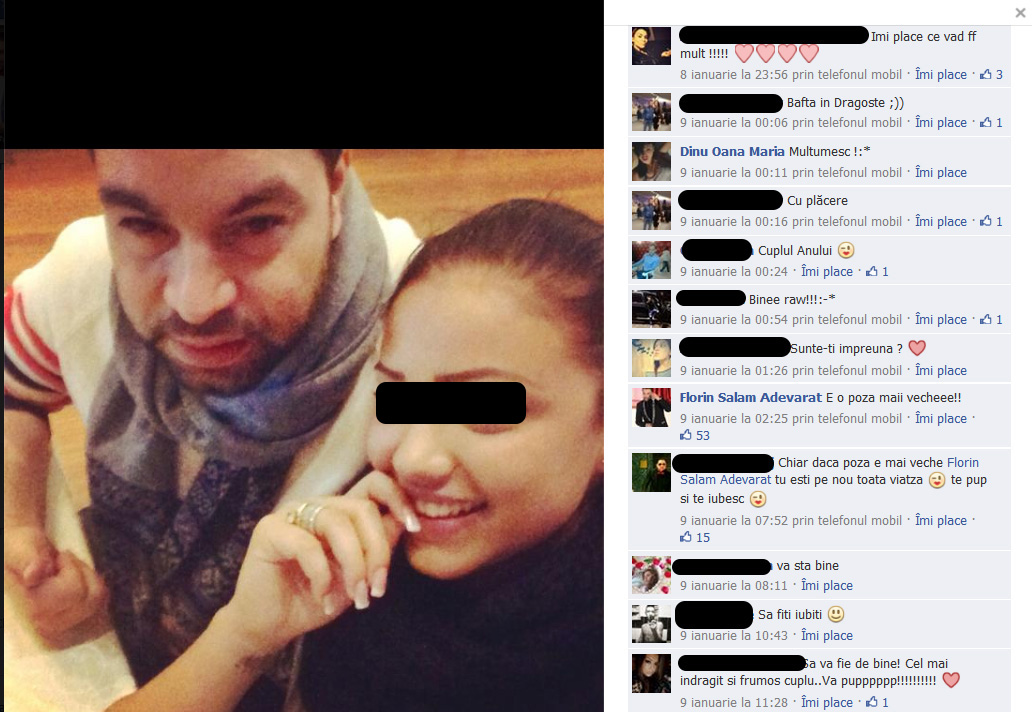 Florin Salam si Oana Maria isi dau like-uri pe Facebook