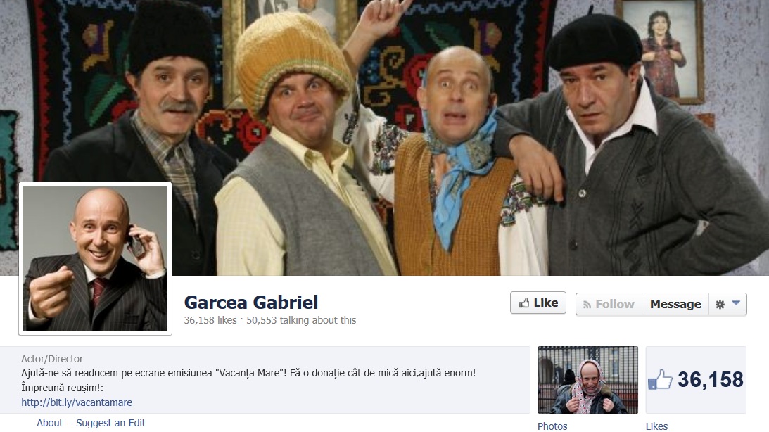 Asa arata pagina creata de impostor in numele lui Mugur Mihaiescu