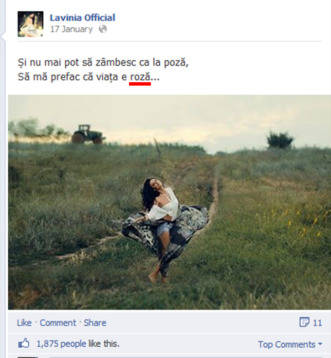 Lavinia a fost pusa la zid pentru greseala ei