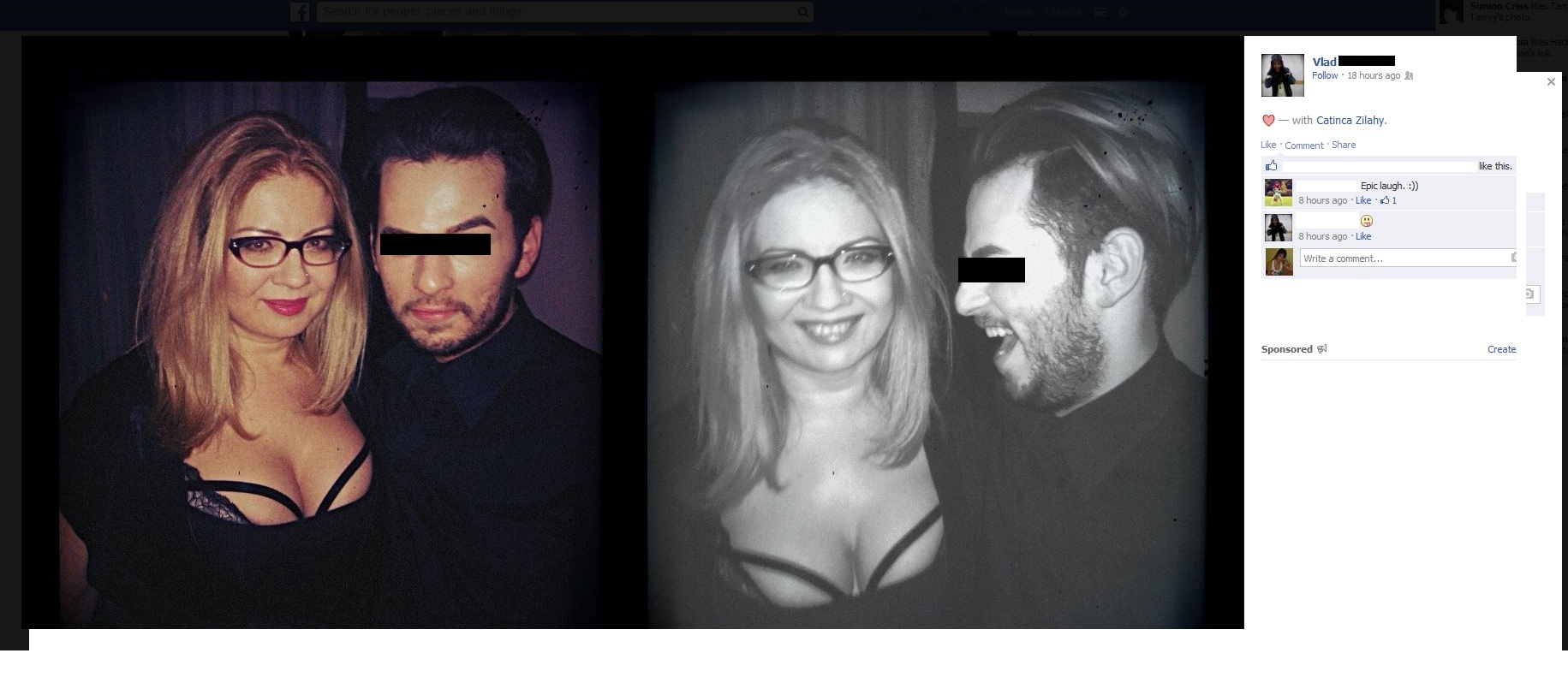 Romantic, tanarul a postat o inimioara langa o fotografie cu el si Catinca foto: Facebook