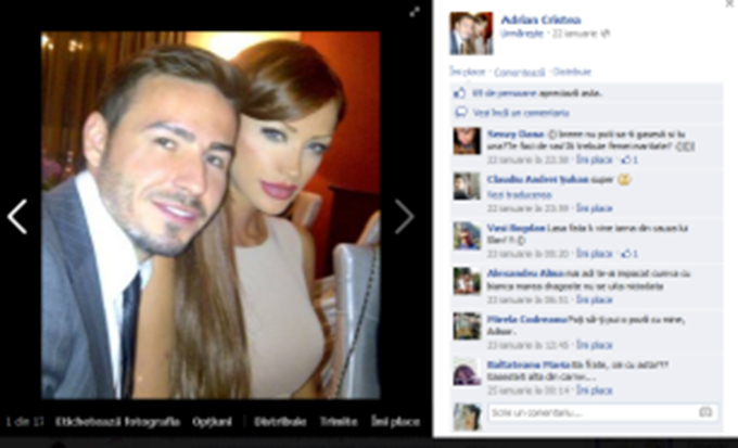 Adrian Cristea si-a setat, ieri, o imagine cu Bianca la profil