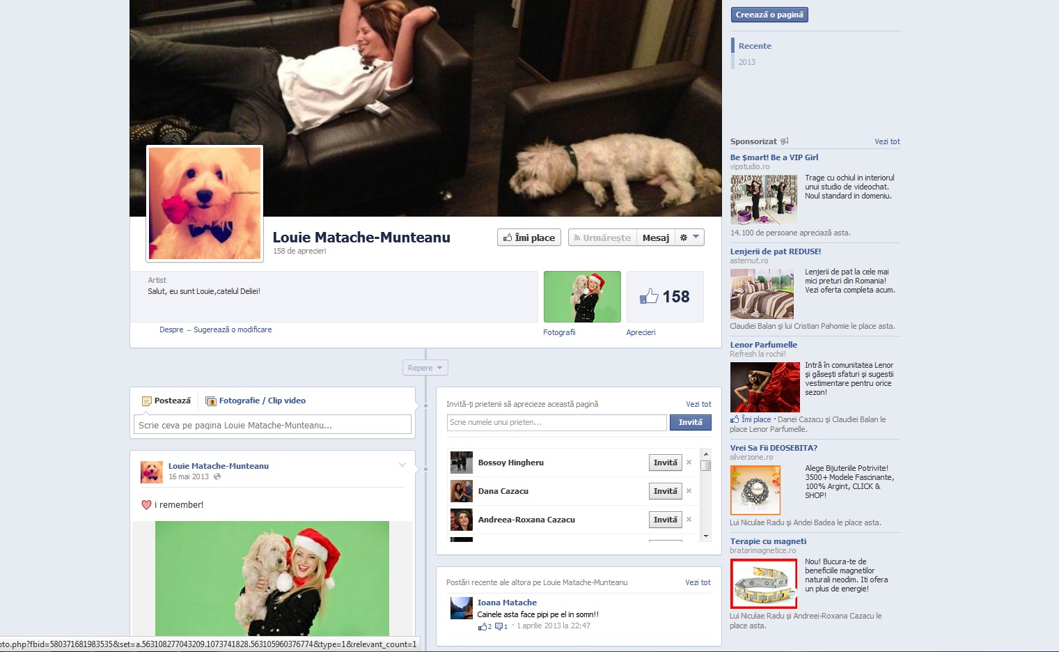 Louie are cont de Facebook