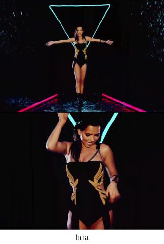 Inna a purtat un body identic la unul dintre concertele sale