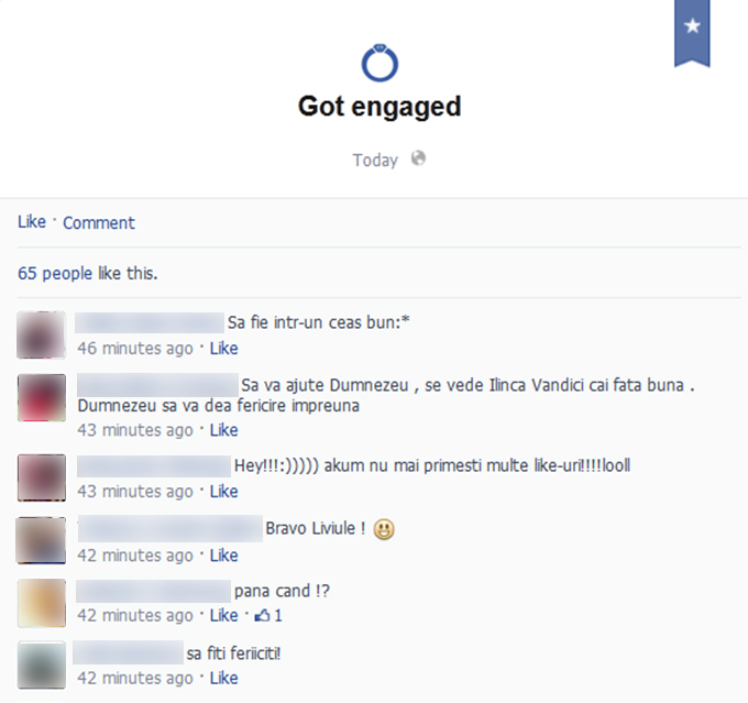 Liviu a anuntat pe Facebook ca s-a logodit