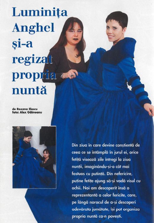 De fiecare data cand a fost mireasa, Luminita Anghel s-a imbracat in albastru