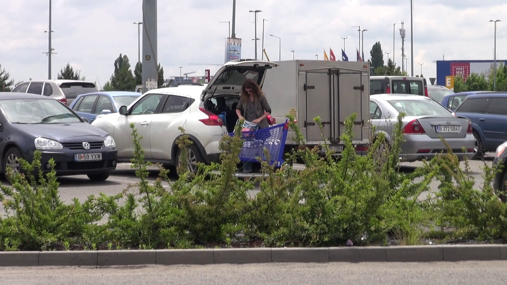 Alina descarca toate cumparaturile in masina