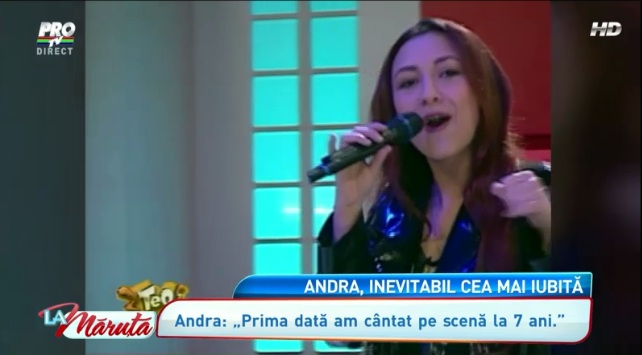 Andra, la prima ei aparitie TV