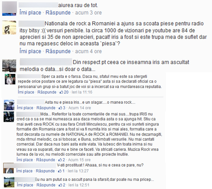 Fanii trupei Iris i-au facut praf pentru noua melodie lansata, 