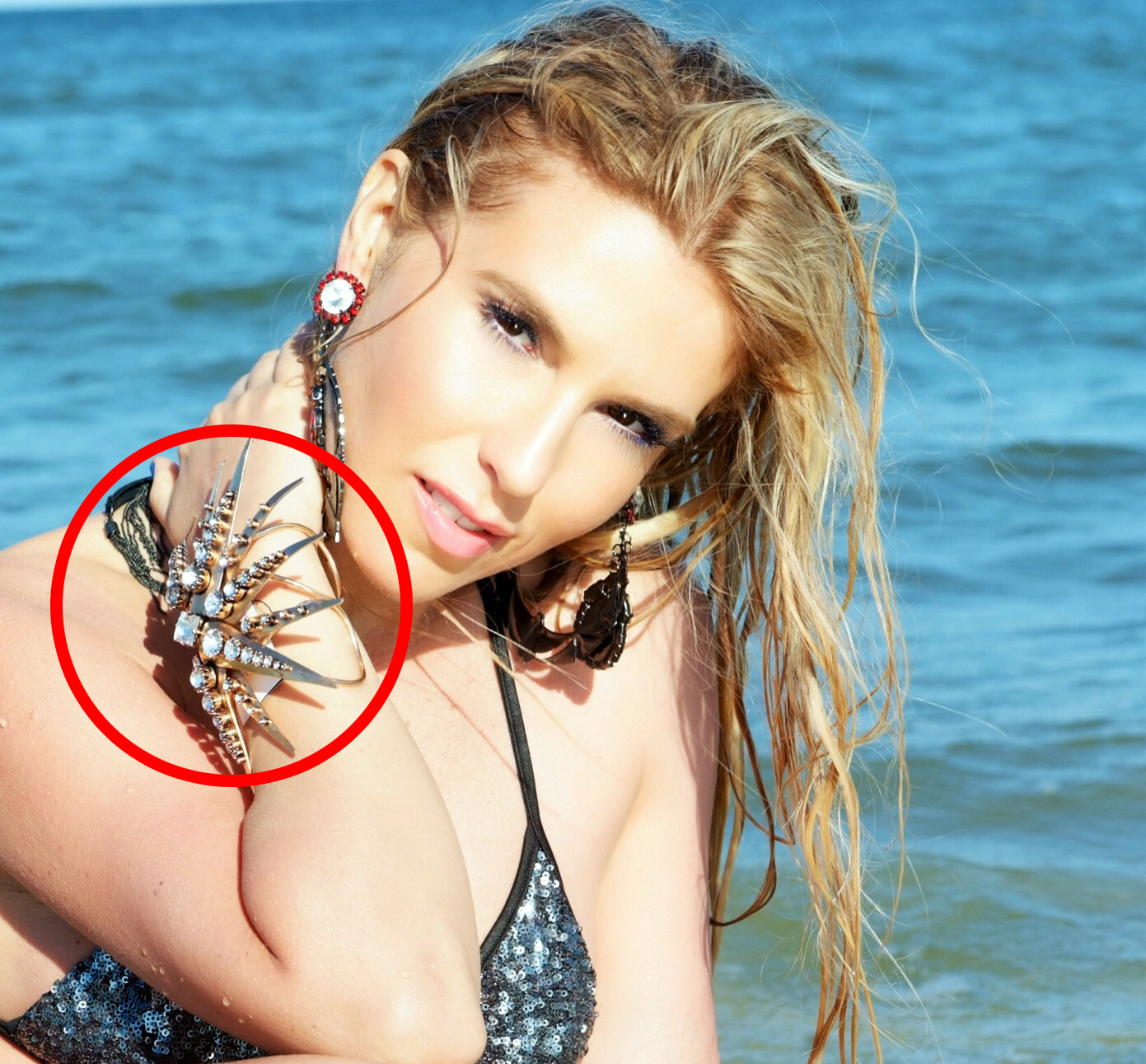 Artista a purtat o bratara hand made, creata de un designer britanic